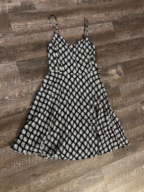 Black & White Printed Spaghetti-Strap Dress - Women